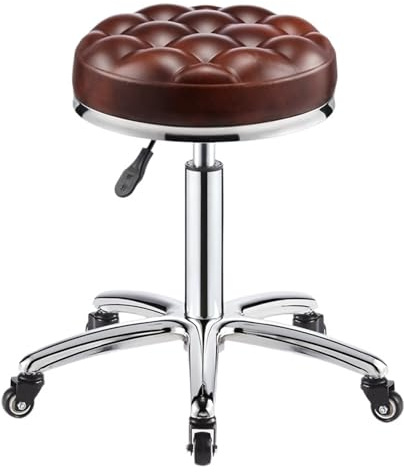 UALXPAO Rollhocker Friseurstuhl, Rollhocker aus PU-Leder, höhenverstellbar, for Arbeit, Salon, Friseur, Drehstuhl mit Fußstütze, Möbel(Color 6)