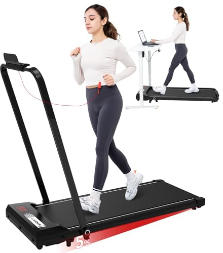 LIKESPORTING Laufband für Zuhause mit Neigung, klappbares elektrisches Laufband 1-12km/h & 5% Neigung, 1400W Motor, leises Walking Pad mit LCD und Fernbedienung für Home & Büro