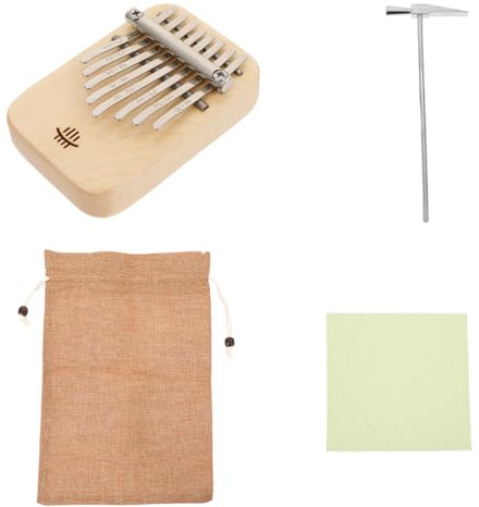 EXQUIMEUBLE Kalimba Piano de Pulgar Portátil 8 Tonos Madera de Arce Mini Creativa Accesorios Completos para Principiantes Instrumento Musical al Aire Libre y Uso Casero