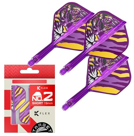 Target Japan Endeavour K-Flex Dart Flights & Schaftsystem, No.2 / No.6 | 3er Pack K-Flex All-in-One Flights, Player Edition Kasumi Sato Dart Zubehör | K-Flex Schaft – Short/Intermediate/Medium