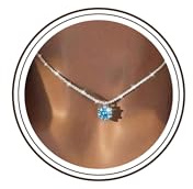 Meteorstarry Kette Silber 925 Damen,Silberne Halskette mit Klein Rosa/Weiß/Grün Kristall Anhänger,Personalisiert Wasserfest Modeschmuck Ketten Geschenke für Frauen Freundin