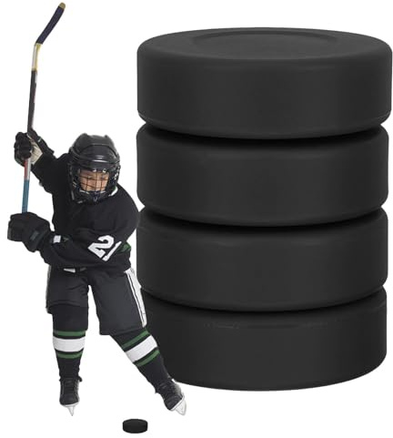 Ishockeypuckar - 4-pack, 2,7x0,7tum Hockeyträning PVC Och | Professionella Övningspuckar För Barn Och Vuxna, Slitstarka Gatu- Isträningsutrustning För Kompetensutveckling, Födelsedagar