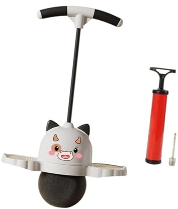 Wswqop Pogo Stick Pogo Manico Antiscivolo Pedana Equilibrata di Salto Pompa Inclusa Realizzato in PP PVC Resistente Sensoriale E Divertente, Nero