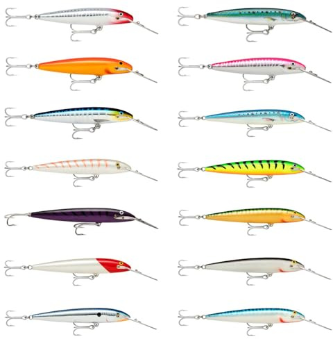 Rapala Countdown Magnum Leurre de Pêche en Mer Plongeant Abachi | Corps abachi robuste - Nage plongeante en mer - Tailles 7 à 14 cm - Coloris UV percutants - Fabriqué en Estonie