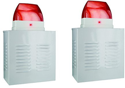 SMARTWARES 2er-Set Dummy Alarmanlagen-Fassadenboxen aus Aluminium mit Blink-LED, batteriebetrieben; SA11D