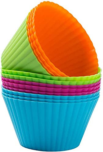 Webake Jumbo Silicone Muffin Cups, 3.5 Inch Jumbo Silicone Baking Cups Reusable Cupcake Liners Nonstick Large Cake Cups Set Stand Alone Cupcake Holder, 12 Pack Auto Cup Holder Liner