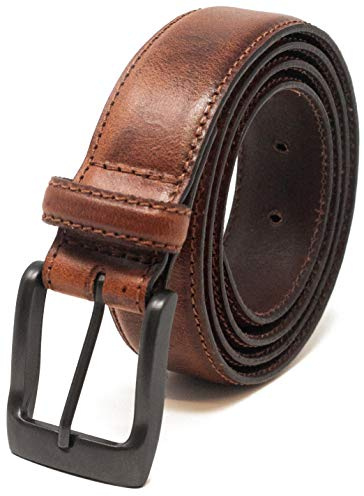 Ashford Ridge Herr 32 mm hel läder kostym byxbälte, SOLBRÄNNA, 40-44W / 49L XL