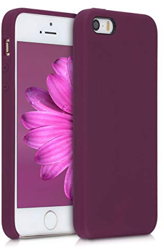 kwmobile Housse Compatible avec Apple iPhone SE (1.Gen 2016) / iPhone 5 / iPhone 5S Coque - Housse de téléphone Protection Souple en TPU Silicone - Bordeaux Violet