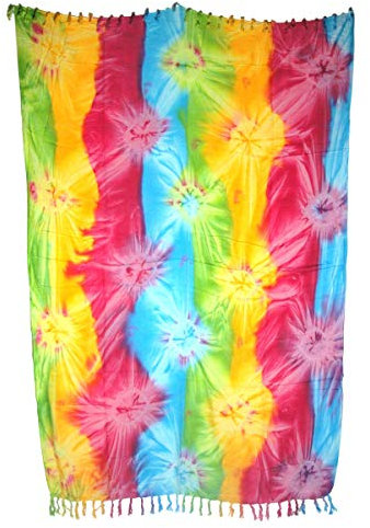 Sarong Pareo IV hellgrün-gelb-pink-hellblau/große Auswahl schönste Farben/Wickelrock Strandtuch Sauna-Tuch Wickelkleid Schal Wickeltuch Bademode Freizeitmode Sommermode/aus 100% Viskose