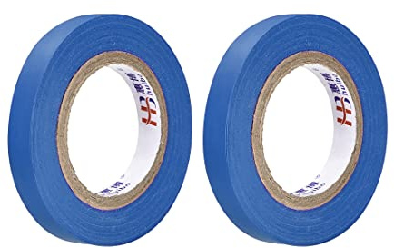 uxcell Aislante Cinta 10mm / 0,39 Pulgadas Ancho 14,5m / 47,5Pies Largo 0,15mm Grosor PVC Eléctrico Cinta Nominal Para Máx. 400V 80C Uso Azul 2Uds
