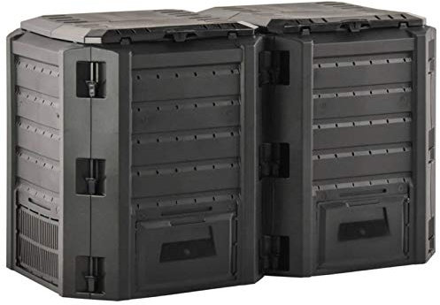 Tidyard Composteur de jardin noir 800 L, grand composteur de jardin, pour déchets de jardin et de cuisine