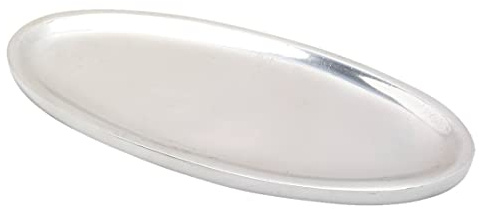NKlaus Kerzenteller für Kerzen Aluminium; poliert, Silber oval, 1 Stück | Breite: 7cm; Länge: 16cm; 16x7cm; 16cm; 0,5cm
