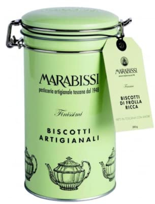 Marabissi | Galletas De Mantequilla Clásicas Artesanas Con Mantequilla Lata Metálica - 1 x 200 Gr | Galletas de mantequilla