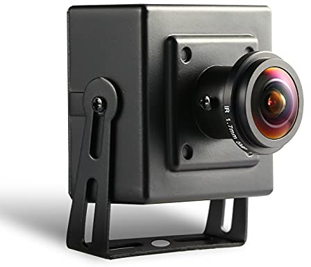 Revotech Mini Fisheye IP-kamera, HD 3MP inomhus säkerhetskamera 1,7 mm objektiv 170 graders vinkel P2P CCTV videokamera H.265 (I706-3 svart)