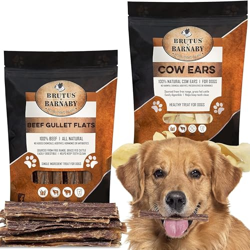 BRUTUS & BARNABY Cow Ears (30-Ears) + Beef Jerky (15-Count)