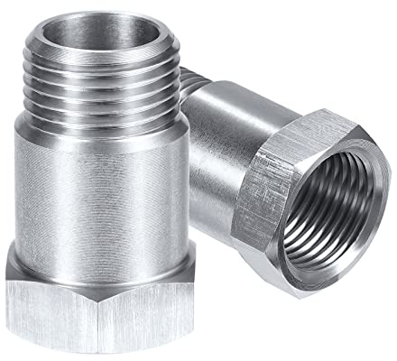 SAVITA 2PCS 35mm Montage Boss Fitting, Auto Sensor Bung Adapter Sensor Defuler Gerade Gewindeanschlüsse für Erweiterung GM Fittings M18x1.5 Sensor
