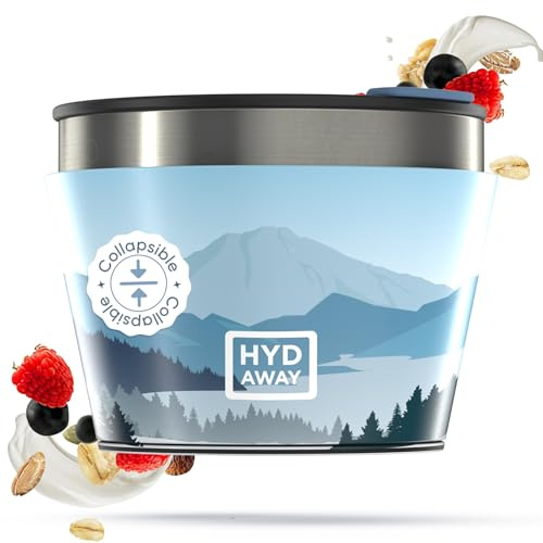 HYDAWAY 1.5-Cup Collapsible Insulated Bowl with Lid - BPA-Free, Leak-Resistant, and Ultra-Compact for Travel, Camping & Everyday Meals