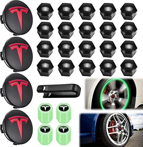 Kit de Tapas de Rueda con Logotipo Plateado para Modelos 3, Y, S, X - Cubo Tesla