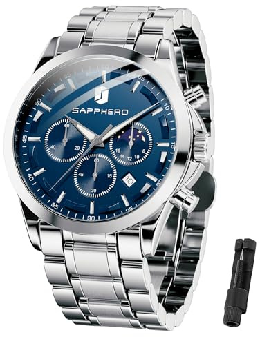BENYAR by Relojes para Hombre Cronógrafo Indicación de Fecha 50M Reloj de Pulsera Impermeable Reloj de Pulsera clásico para Hombre Relojes analógicos de Cuarzo de Lujo Casual con Correa