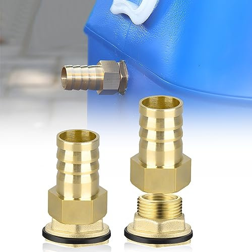 Regentonnendurchführung 1 Zoll tankdurchführung Messing Schlauchtülle zum Regentonnen Verbinder Fassanschluss mit Tülle für Regenfass Wassertanks Zisternen