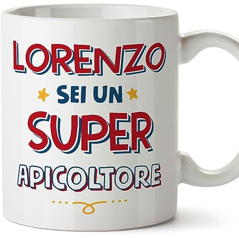 MUGFFINS Tazas Personalizadas para APICULTOR hombre - En Italiano - Sei Super - 11 oz / 330 ml - Regalo Personalizable original y divertido