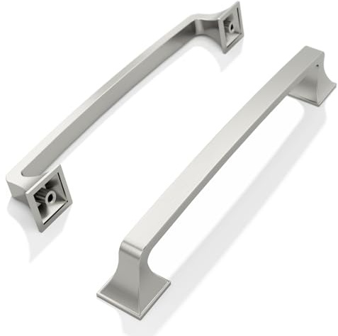 FURNIWARE Pack of 5 Cabinet Handles,Brushed Nickel Hardware Drawer Pulls,Zinc Alloy Kitchen Cabinet Door Handles Pull-160mm(6.3 Inch) Hole Center