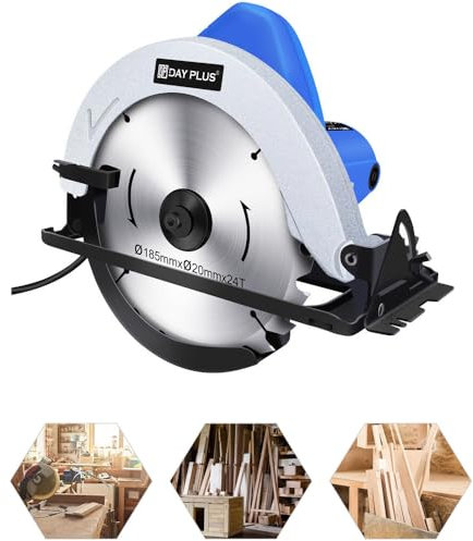 Scie circulaire électrique 900W pour outils à main de travail du bois avec lame de 180mm scie circulaire électrique compacte vitesse maximale 5000rpm angle de coupe de 45 °