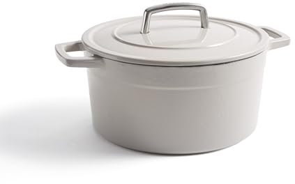 Martha by Martha Stewart 5 QT European Enameled Cast Iron Dutch Oven w/Lid - Cobblestone