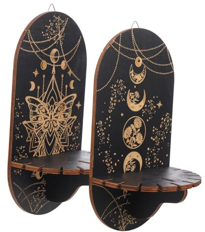 IMIKEYA 2 Stück Wandregal Aus Kristall Im Vintage-stil Holzregal Für Ausstellung Schwebendes Regal Für Dekoration Ästhetisches Regal Für Kleine Gegenstände