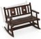 KOMFOTTEU Gartenbank, Schaukelbank wetterfest, 2 Sitzer Sitzbank mit Rücklehne, Parkbank Holzbank bis 320 kg belastbar, Terrassenbank Holz für Garten, Terrasse, 111 x 85 x 89 cm