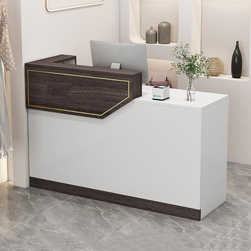 Empfangstheken, Rezeptionstheken Mit Schubladen, Empfangstresen, Laden-Theke Verkaufstheke Verkaufstisch, Büromöbel, Rezeptionsmöbe, Für Salon Empfangsraum Kasse, Lobby(Color:C-2,Size:120x45x100cm)