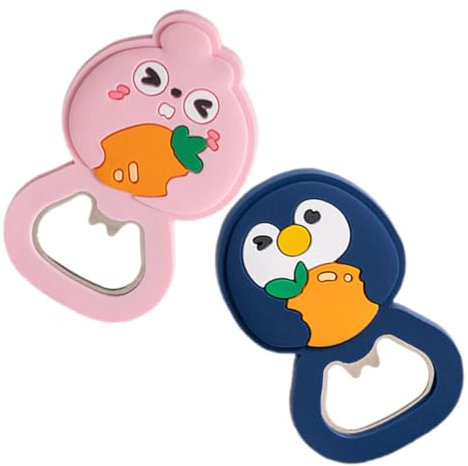 Ciieeo 2pcs Magnetic Beer Bottle Openers Animal Design Multi-Function Bottle Opener for Outdoor Use