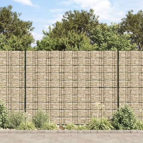 Quincaillerie, clôtures et barrières, panneaux de clôture, maison, jardin, brise-vue 2 pièces, aspect pierre grossière, gris, 35 x 0,19 m en PVC