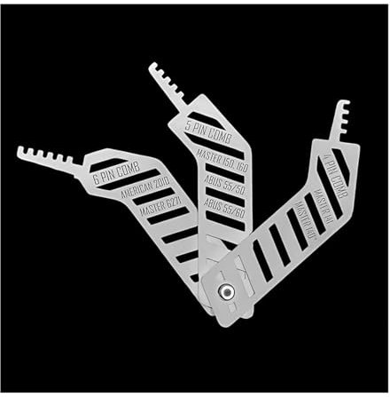 Dietrich-Set, Kamm-Dietriche, Kammzahn-Picker-Set, tragbares Edelstahl-Lockpicking-Set, multifunktionales Handwerkzeug für Feuerwehr-Notfall, Lockpicker-Set, 3-in-1 Lockpicking-Werkzeug (2)