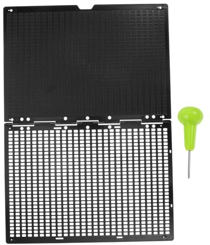 Ipetboom Kit Scrittura Braille con Tavoletta Braille e Stilo in Plastica Nero 27 Linee 30 Celle per Persone Non Vedenti per Back To School Party