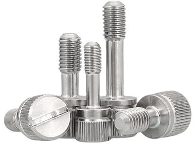 LYCCS 5 Tornillos cautivos ranurados GB839, Tornillos moleteados con vástago reducido, Acero Inoxidable 304, Bloqueo Suelto.(M3x12mm)