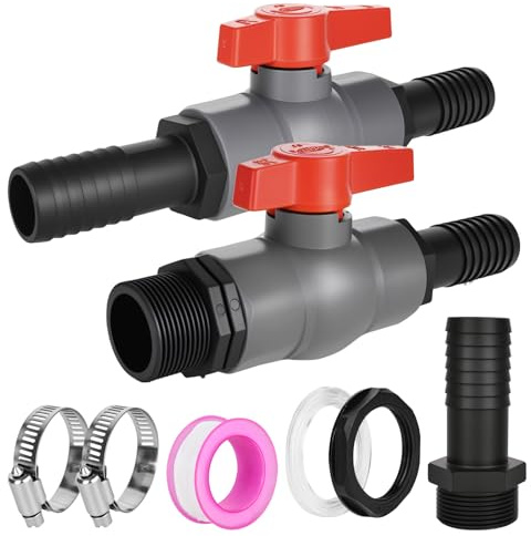 Kugelhahn mit Schlauchverbinder 40 mm PVC Absperrventil Pool Kugelhahn Poolventil Ventil Kugelventil für Schläuche Absperrventil und Schlauchtüllen 32mm,Pool Schlauchverbinder für Pool und Aquaristik
