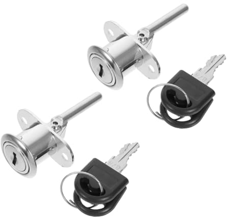 Operitacx 2pcs Locks Keyed Cabinet Lock for Office Desk Drawer Box Storage Unit Use