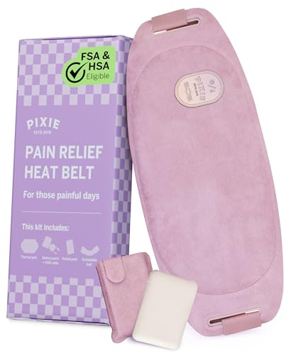 Pixie Period Heating Pad for Cramps - Thinnest Wearable Heating Pad for Feminine Care - Unnoticeable Under Clothes - Best Portable Pain Relief Heat Belt On The Market - Hours of Menstrual Pain Relief