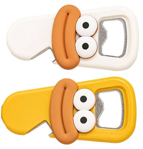 Bottle Opener Fridge Magnet - Cute Cartoon Refrigerator Mount Beer Opener | Multifunctional Kitchen Accessories Cans Opening Tool for Camping Restaurant Parties Picnic