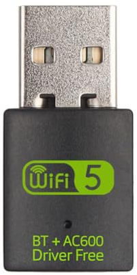 Fegtrtyoa 2 in 1 USB WiFi Bluetooth-Adapter 600 Mbit/S Dual Band 2,4G/5GHz Wi-Fi 5 Dongle High-Speed-Wireless-Netzwerkkarte für Laptop