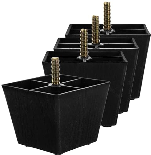 GLEAVI Furniture Leg Sofa Replacement Legs 3 Inch Heavy Duty Plastic and Metal Adjustable Height for Sofas Dressers Furniture Feet Replacement 4Pcs