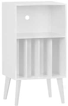 Mobile stereo Rack HiFi, Cabinet Audio HiFi, Mobiletto Portaoggetti for Vinili, Mensola Porta Giradischi for Camera da Letto e Soggiorno(White)