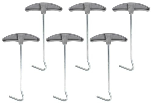 Abaodam 6 Stück Pack Zeltheringzieher aus Robustem Stahl Tragbarer Zeltnagelzieher für Camping und Outdoor Vielseitiges Zeltzubehör zum Mühelosen Entfernen und Einschlagen von Heringen