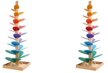 Montessori Klangbaum mit Marbles, Holz-Marbleset mit 30 Teilen und 10 kleinen Kugeln – for Kinder, Mädchen und Jungen – 2-teiliges Set