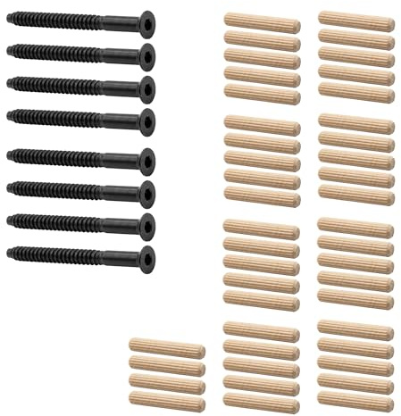 Ersatzteil-Set passend für IKEA EXPEDIT 2x4 Regal (79x149cm) mit Schrauben (schwarz) / Holzdübel