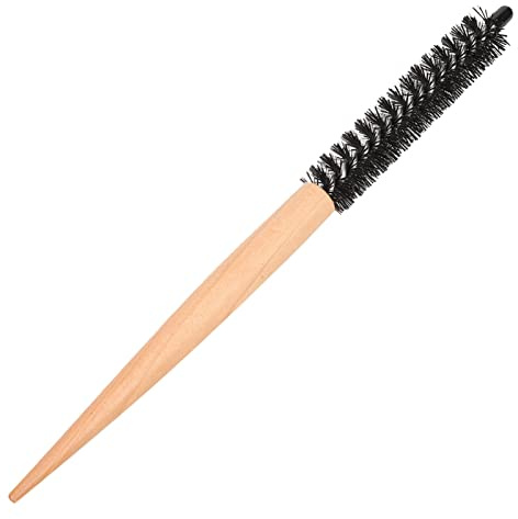 Aramox Spazzola per Capelli Tonda Piccola, Setole in Nylon, Manico in Ciliegio, Cotonatura Professionale, Ideale per lo Styling e l'asciugatura (Pettine a rullo in legno piccolo 20#)