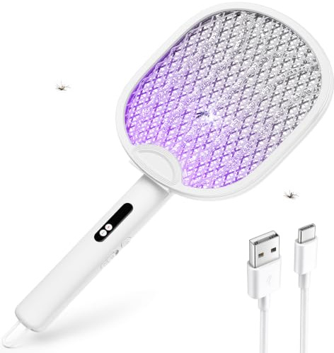 ZOVHYYA Raqueta Mosquitos Eléctrico Plegable Recargable Killer Portátil