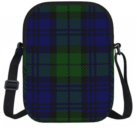 DOPKLNA Black Watch Tartan Plaid, Umhängetaschen mit Reißverschluss, lässige Schultertaschen für Damen und Herren