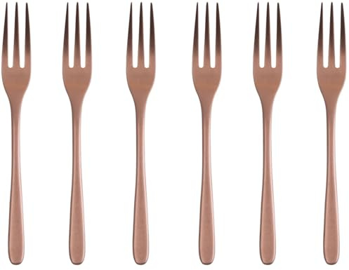 Sambonet Rosenthal Kupferbesteck Kuchengabeln Kupfer - Taste Vintage - 6-teilig - Spülmaschinenfest